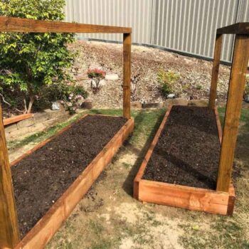 Ideas for raised garden beds with trellises