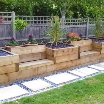 The idea of ​​​​a raised garden bed made of wood or a pallet